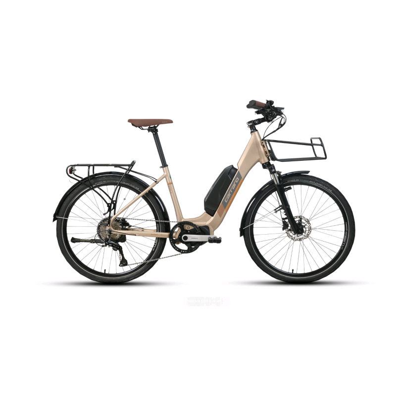 Carraro Padova LTD 26 Jant Elektrikli Şehir Bisikleti (Mat Metalik Bej-Kahve-Gri)