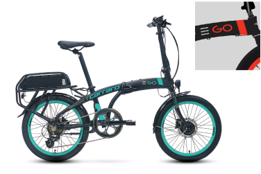 Carraro E-Line Ego 2.1 Elektrikli Katlanır Bisiklet (Mat Siyah-Kırmızı)