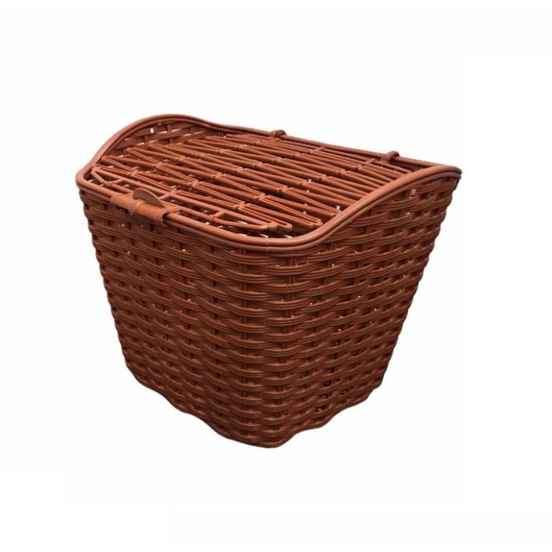 Ön Sepet Hasır Görünümlü Kahverengi