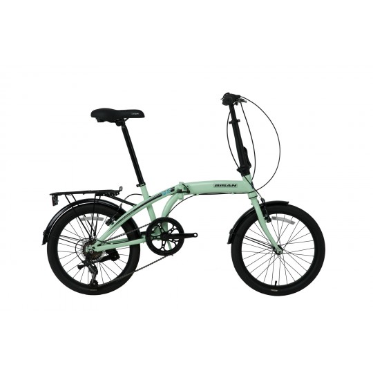 Bisan Twin-S 20-Jant V-Fren Katlanır Bisiklet (Mint Yeşil-Siyah)