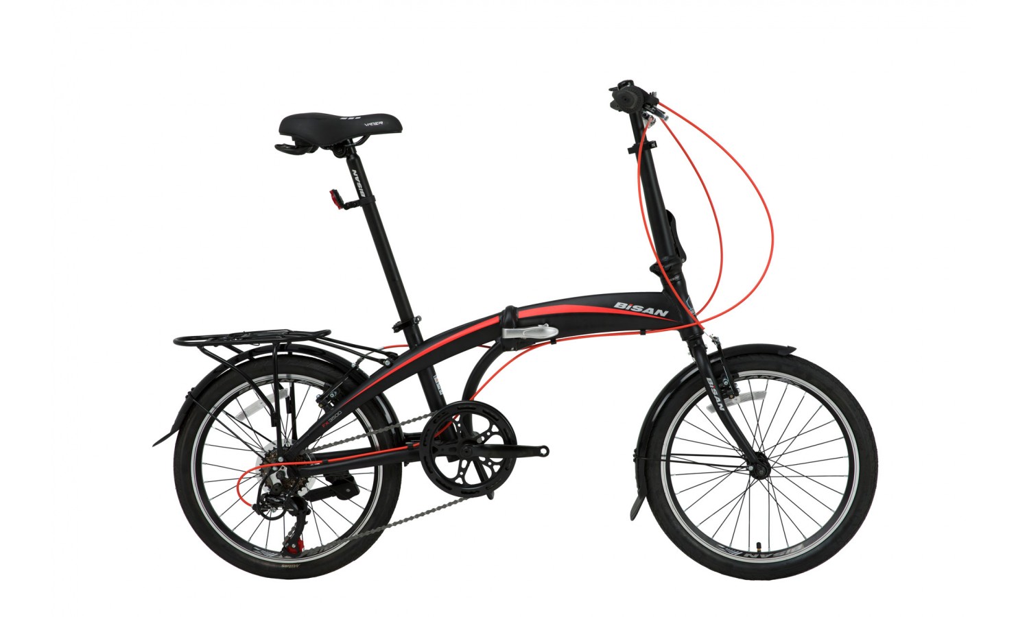 Bisan FX 3500 20 V Katlanır Bisiklet Tourney (Siyah Kırmızı)