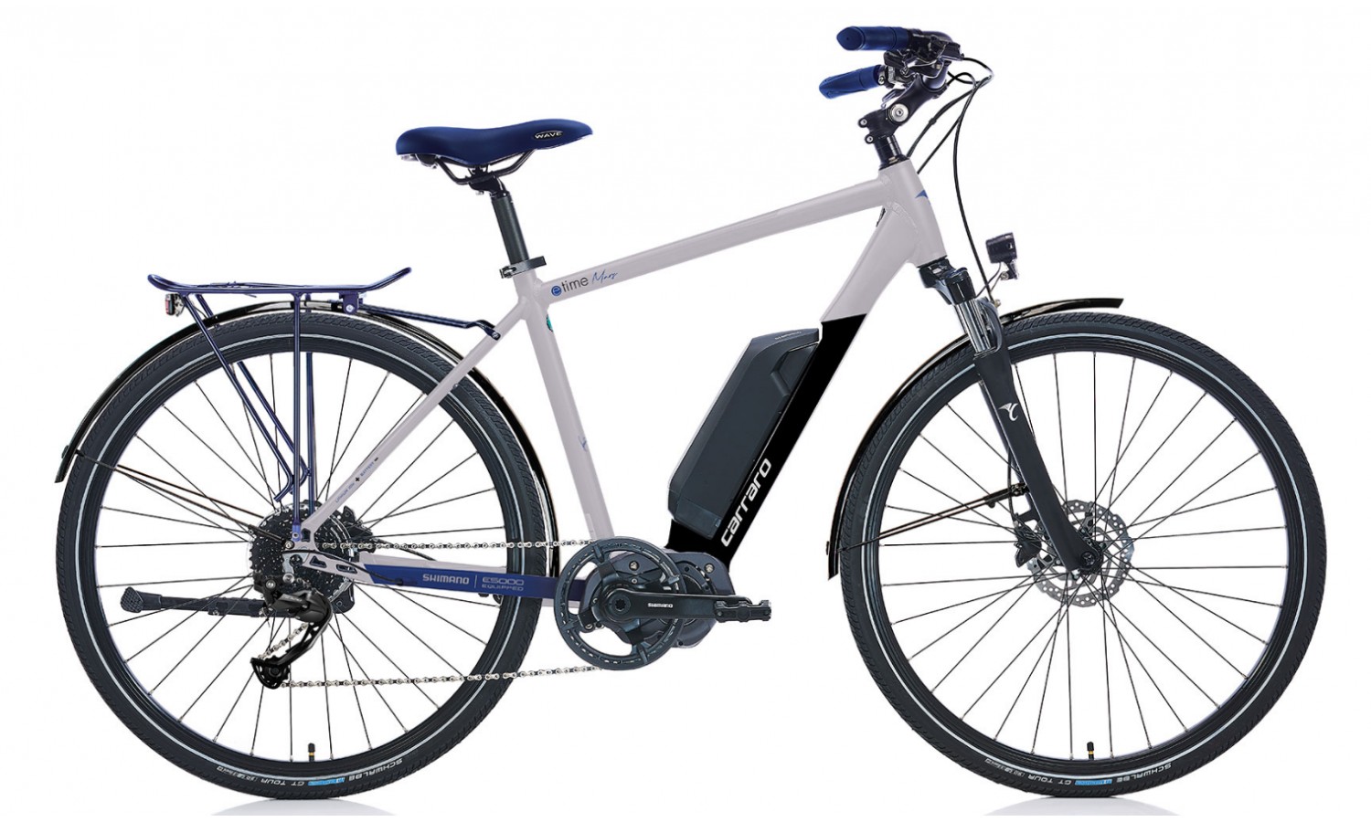 Carraro E-Time Mars 28 Jant Hd Elektrikli Bisiklet (Mat Gümüş Siyah Mavi)