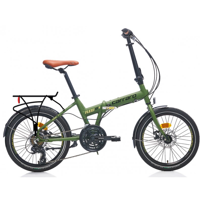 Carraro Flexi 121D 20 Jant Md Katlanır Bisiklet (Mat Haki Yeşil Siyah)