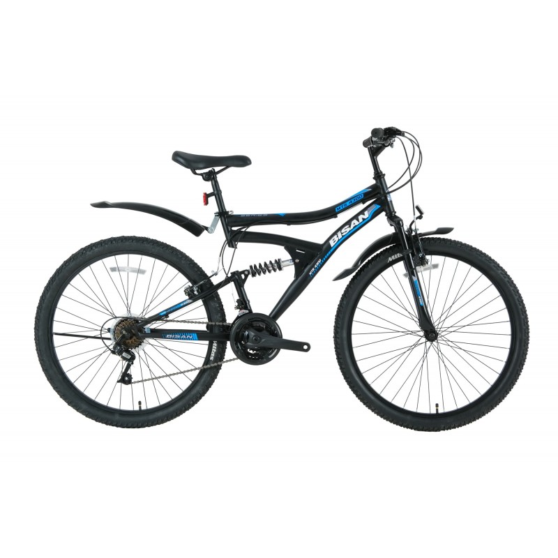Bisan Mts 4300 26-Jant V-Fren Dağ Bisikleti (Mat Siyah-Mavi)
