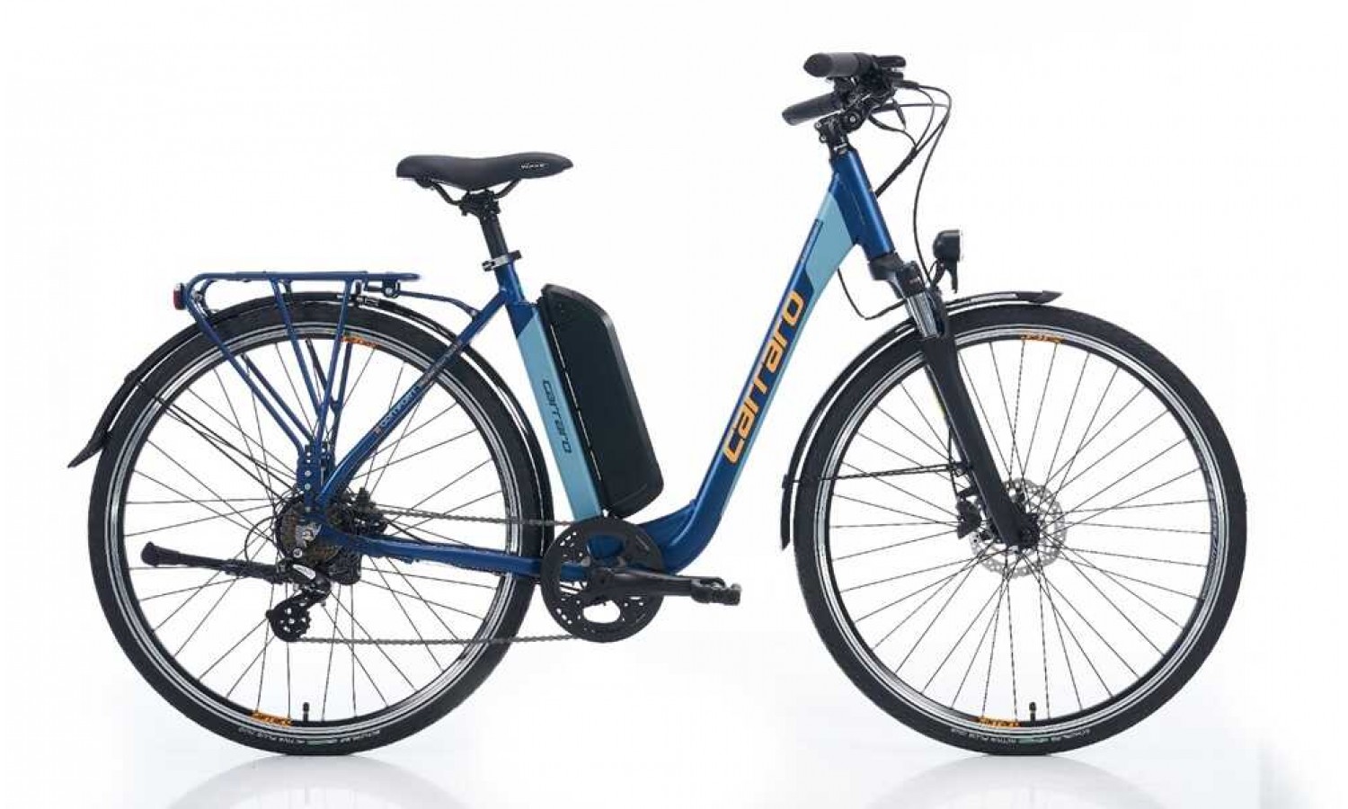 Carraro E-Comfort 2.1 28-Jant Hd Elektrikli Şehir Bisikleti (Mat Navy Mavi Turuncu)