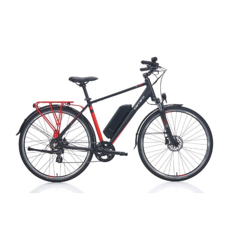 Carraro E-Life 2.1 28-Jant Hd Elektrikli Şehir Bisikleti (Mat Siyah Kırmızı Gümüş)