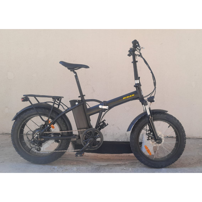 Bisan E-Folding F2 Elektrikli Katlanır Bisiklet (Siyah-Sarı)