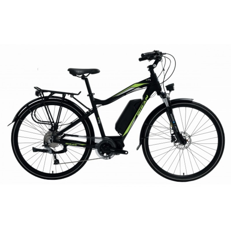 Bisan E-City 28 Jant Hd Elektrikli Bisiklet (Siyah Yeşil)