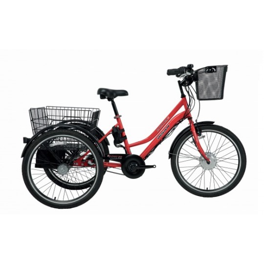 Bisan E-Porter Shimano Nexus 3 Elektrikli Kargo Bisikleti (Kırmızı-Siyah)