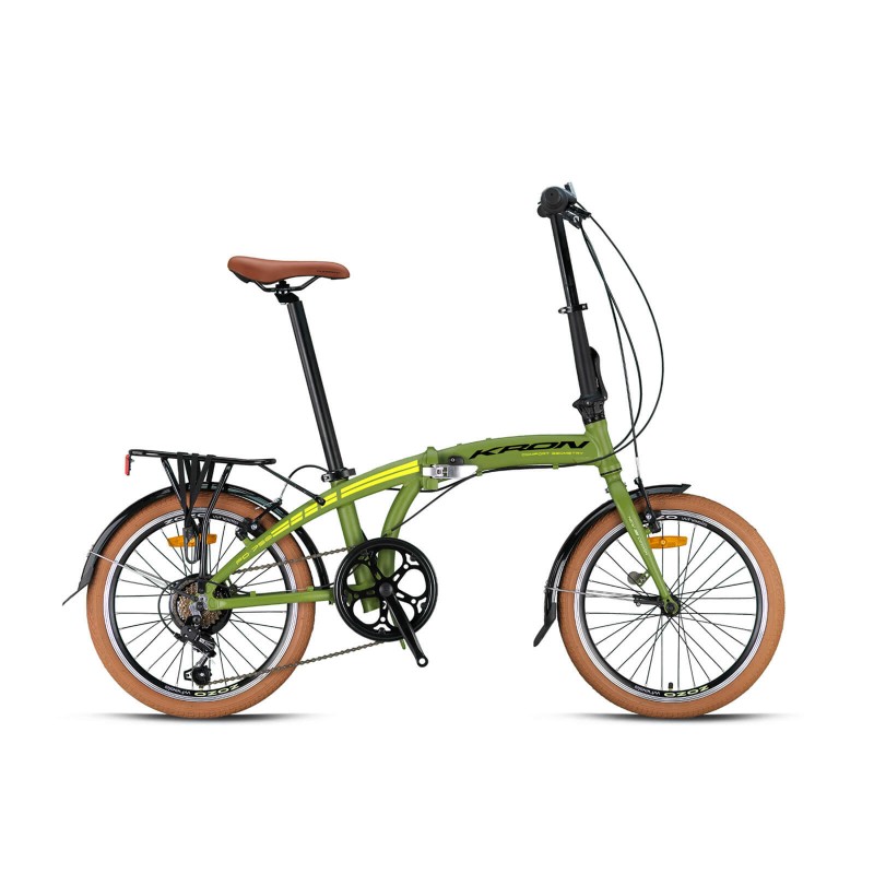 Kron Fd 750 20 Jant V-Fren Katlanır Bisiklet (Mat Haki Neon Sarı)