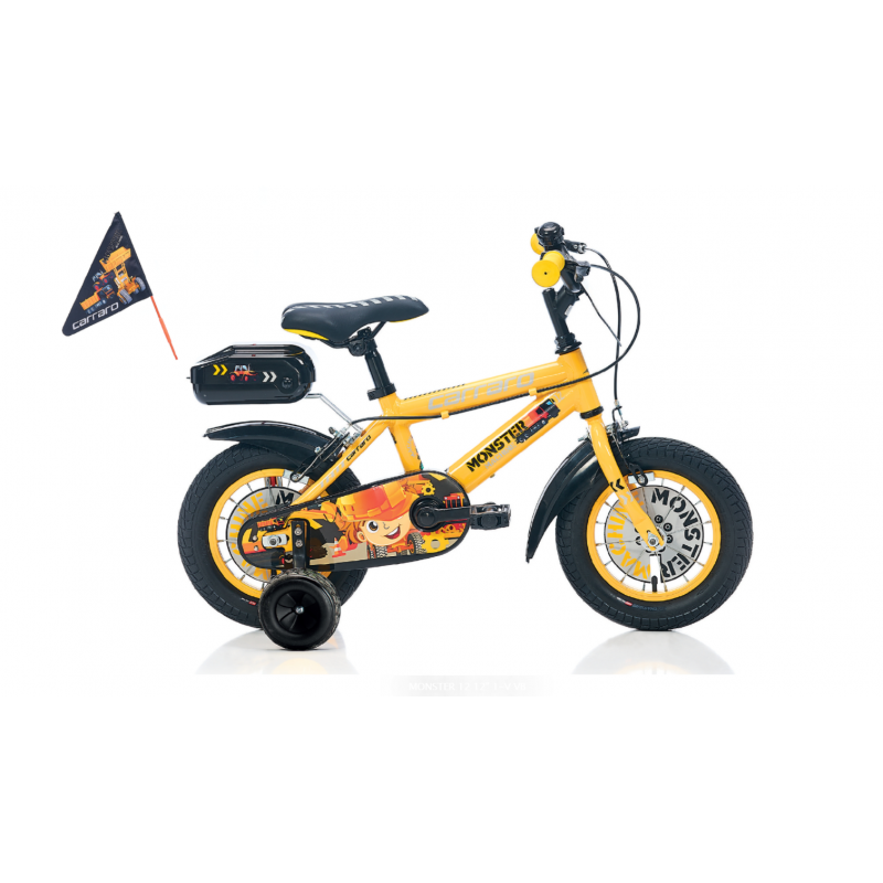 Carraro Monster 12 Çocuk Bisikleti (Sarı Gri Siyah)
