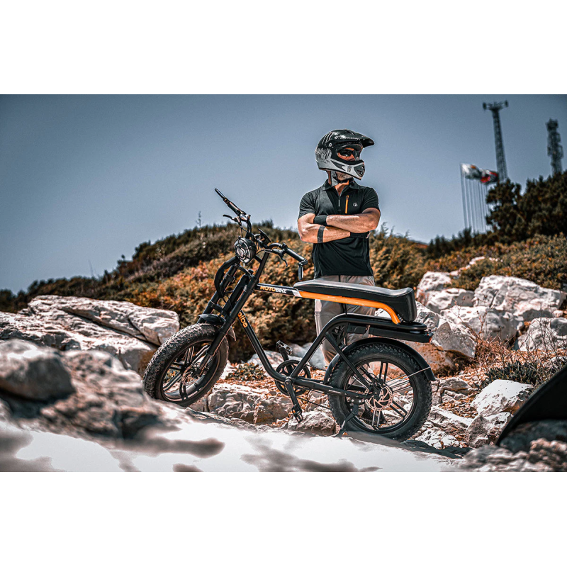 Alba Motobike Elektrikli Bisiklet Siyah Turuncu (16Ah)