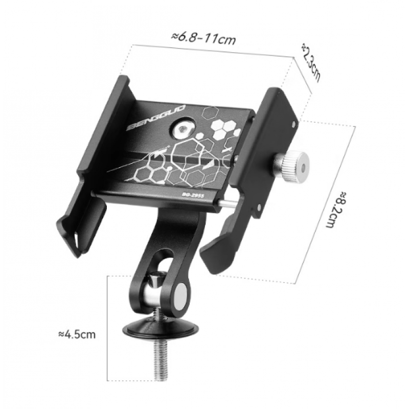 Telefon Tutucu Alüminyum Açı Ayarlı (Furç Kapağı Monteli)