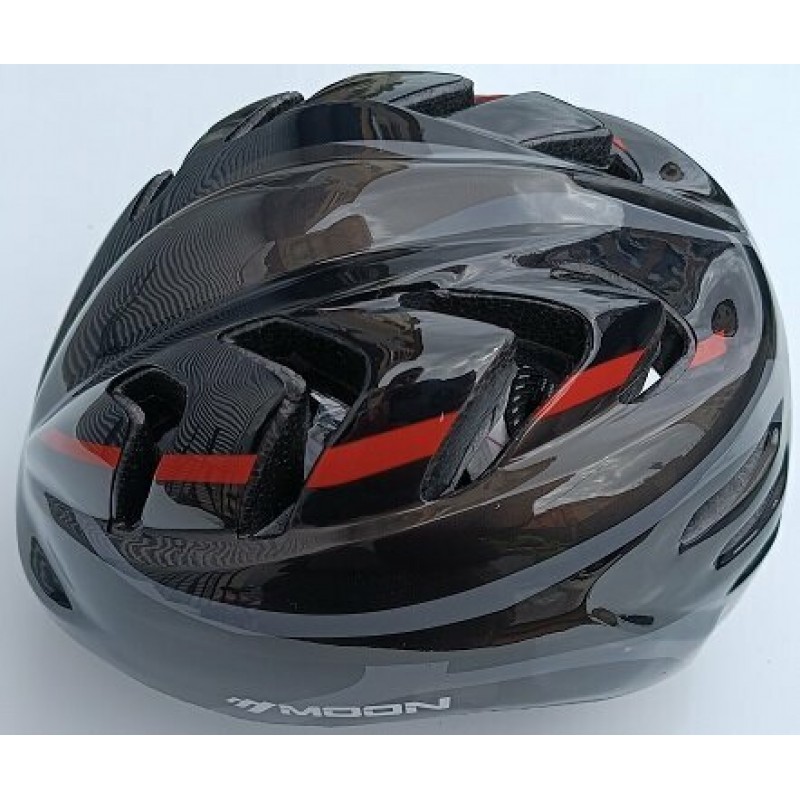 Çocuk Kaskı Siyah Kırmızı Gri Moon Mv7
