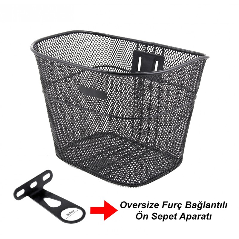 Bisiklet Ön Sepet Metal Siyah Oversize