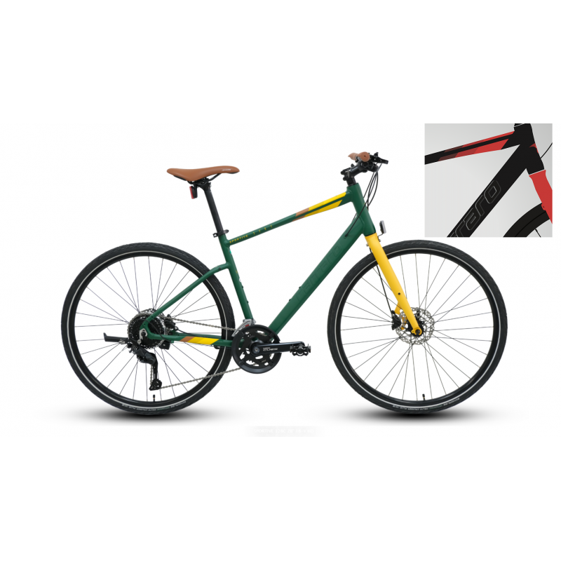 Carraro Sportive 328C 28 Jant Hd Şehir Bisikleti (Mat Siyah-Kırmızı)