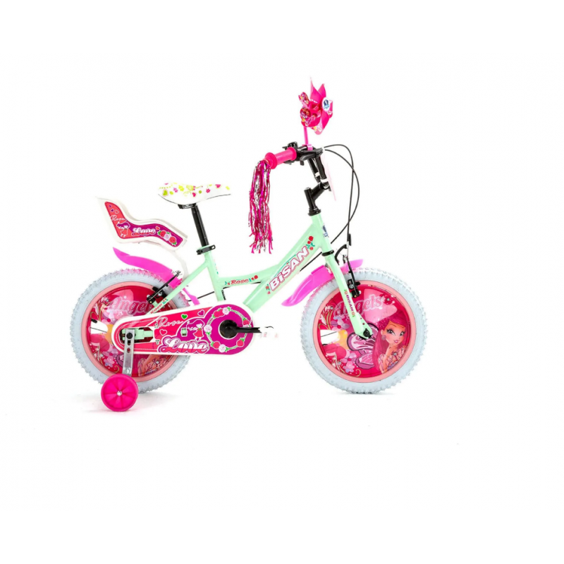 Bisan Rose 16 Jant Çocuk Bisikleti (Mint Yeşili-Pembe)