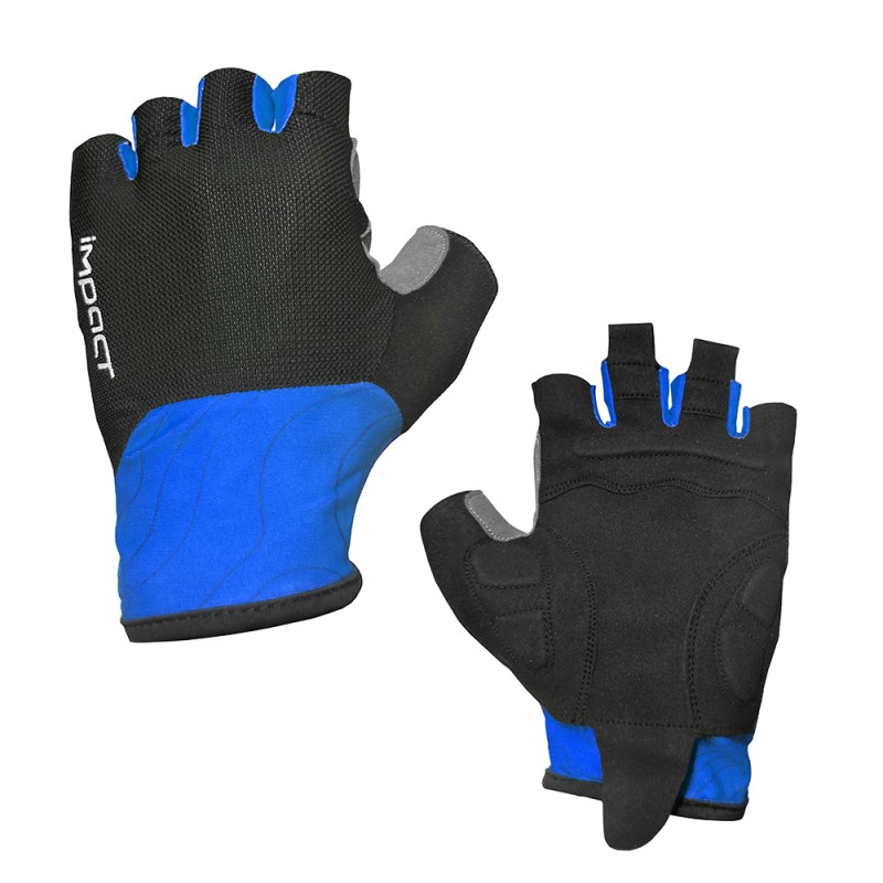 Eldiven Kısa Parmak Jelli İmpact Velor Mavi