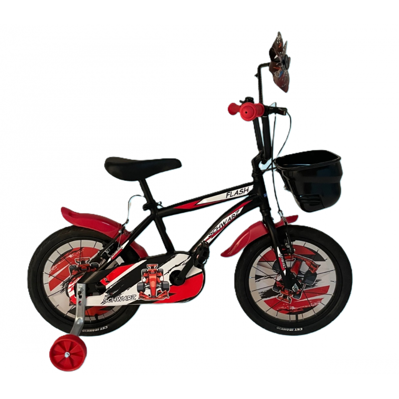 Schwarz Flash 16 Jant V Fren Çocuk Bisikleti (Siyah-Kırmızı)