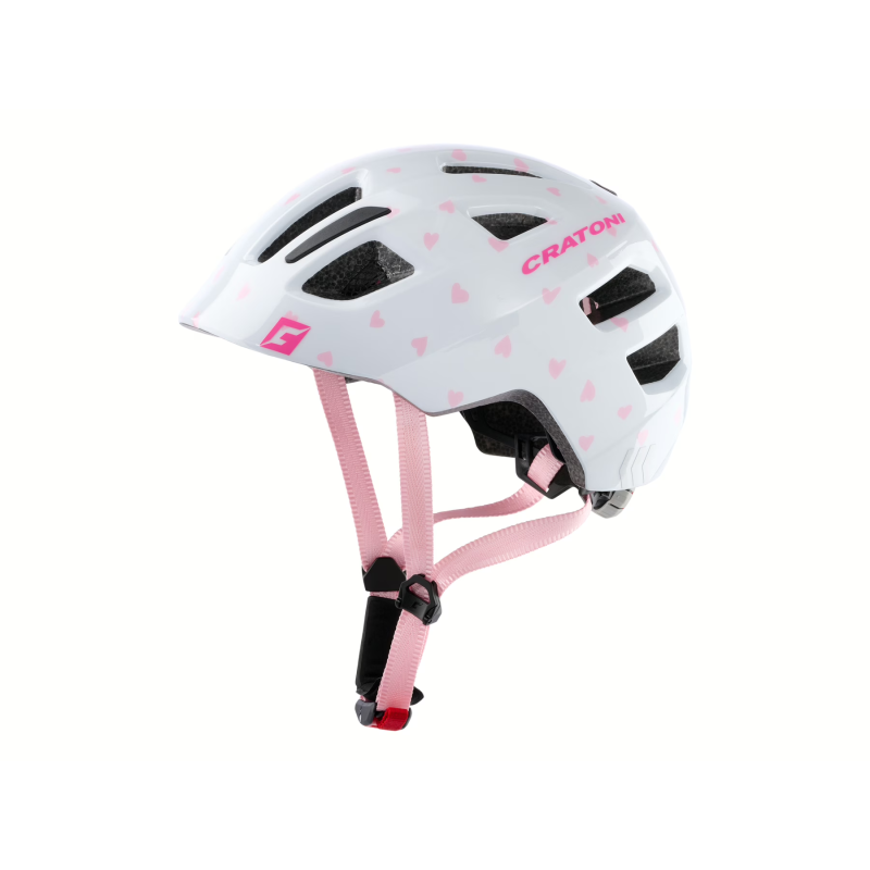 Cratoni Kask Çocuk Maxster (Kalp Desen-Beyaz)