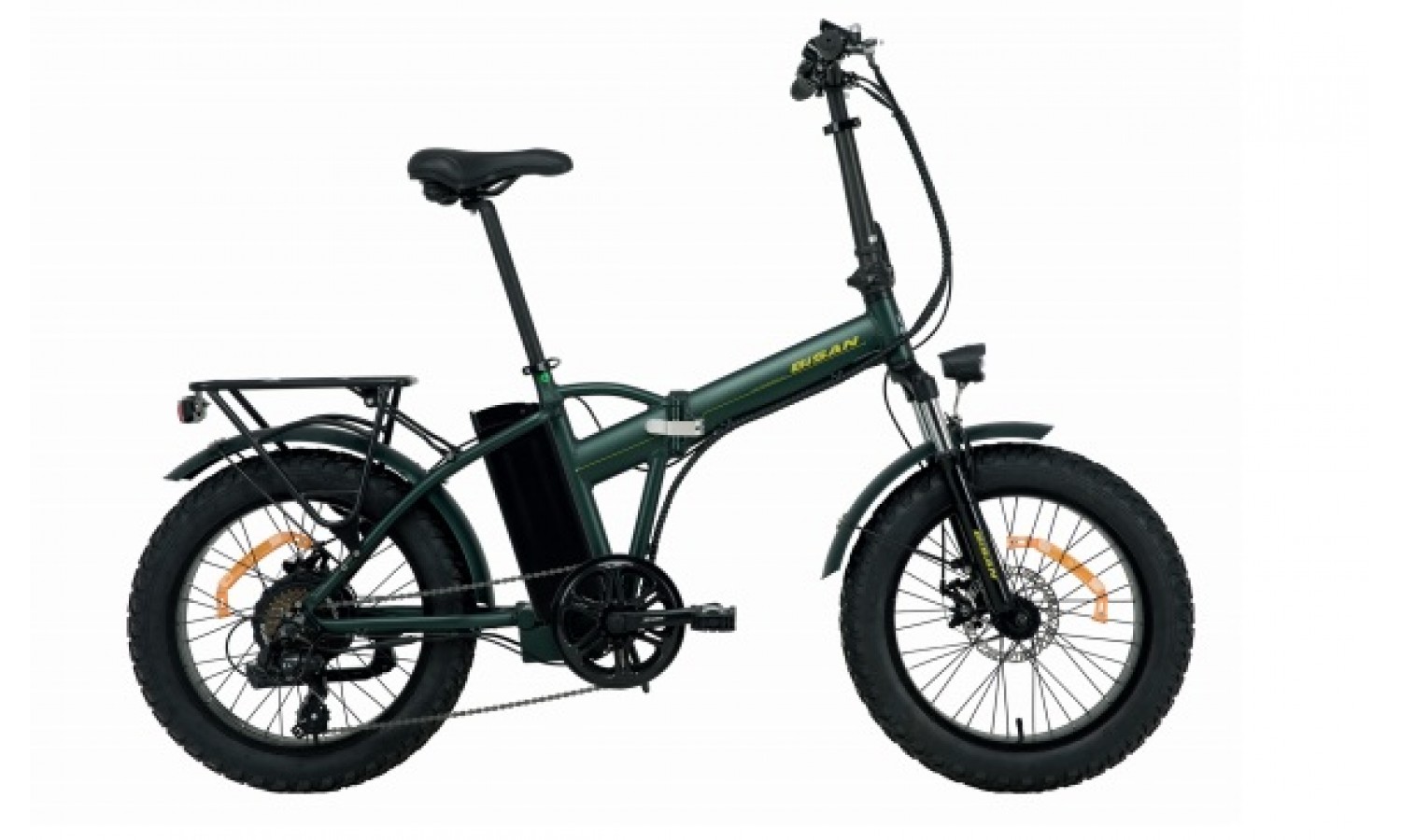 Bisan E-Folding F2 Elektrikli Katlanır Bisiklet (Yeşil-Sarı)