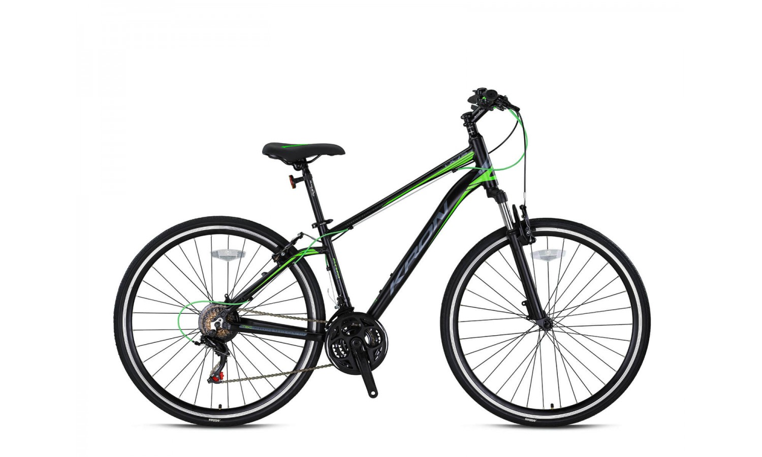Kron Tx75 28-Jant V-Fren Trekking Bisiklet (Mat Siyah-Yeşil)