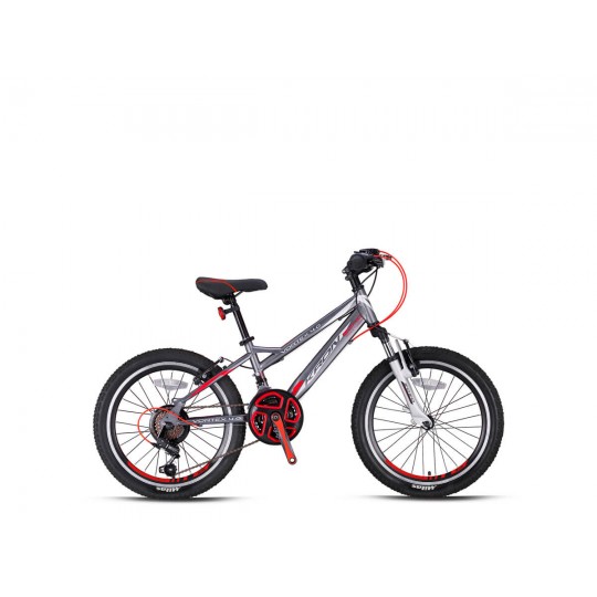 Kron Vortex 4.0 20 Jant V-Fren Çocuk Bisikleti (Mat Füme-Kırmızı-Gri)
