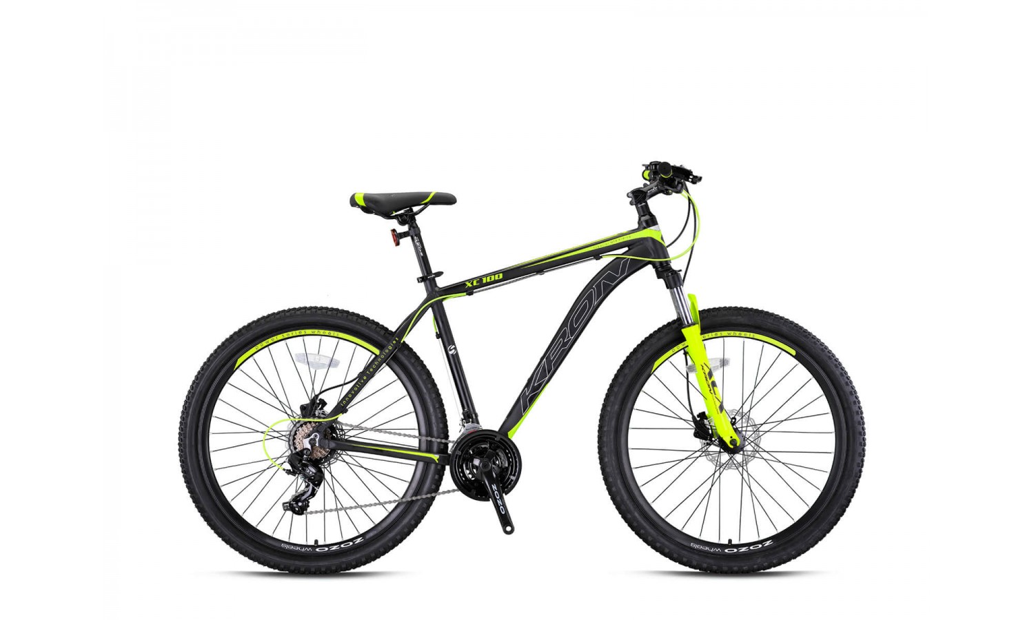 Kron Xc100 27.5 Jant V-Fren Dağ Bisikleti (Mat Siyah-Neon Sarı)