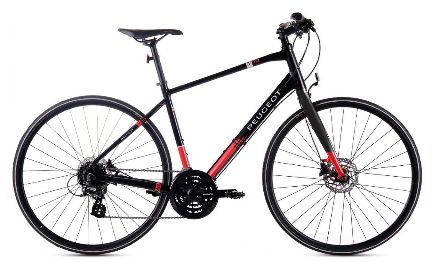 Peugeot T10 28 Jant Hd Tur / Şehir Bisikleti (Siyah Koyu Kırmızı)