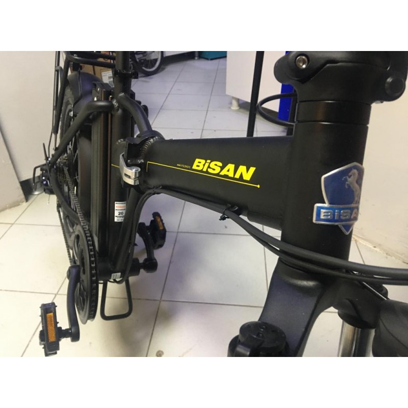 Bisan E-Folding F2 Elektrikli Katlanır Bisiklet (Siyah-Sarı)