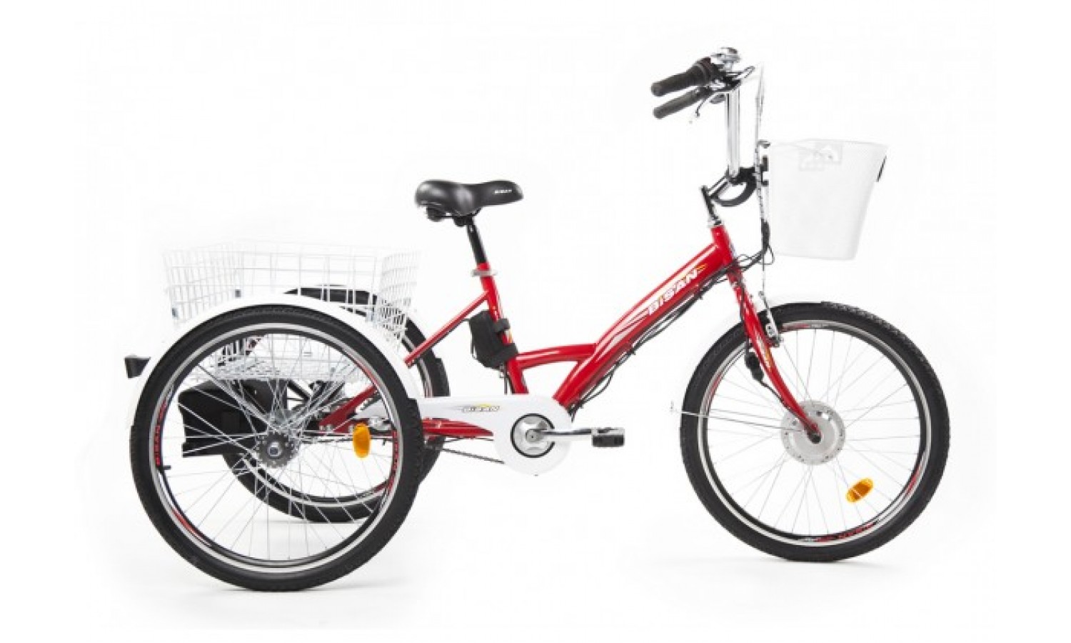 Bisan E-Bazaar Shimano Nexus 3 Elektrikli Kargo Bisikleti (Kırmızı)